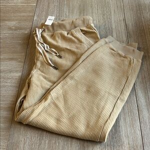 Aerie Beige Ribbed Track Pants